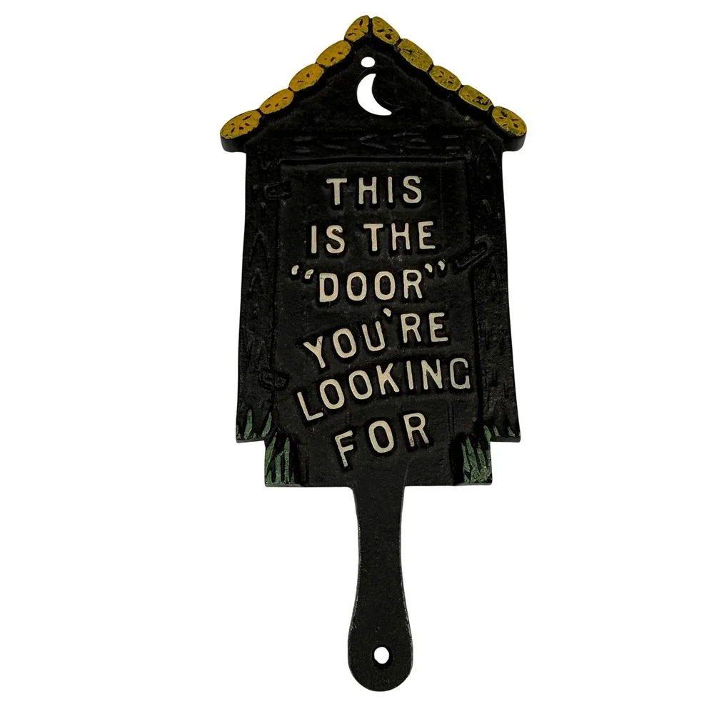 Cast Iron Outhouse Sign Black Rustic Bathroom Decor Cottagecore Rustic Country